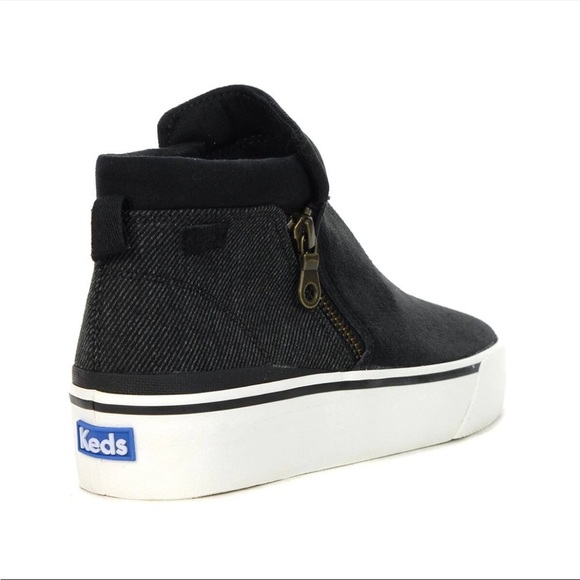 Keds Womens Cooper Black Suede/Canvas Zip Booties, Size 8.5, Excellent Condition - Picture 2 of 9